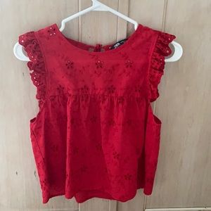 Zara red top